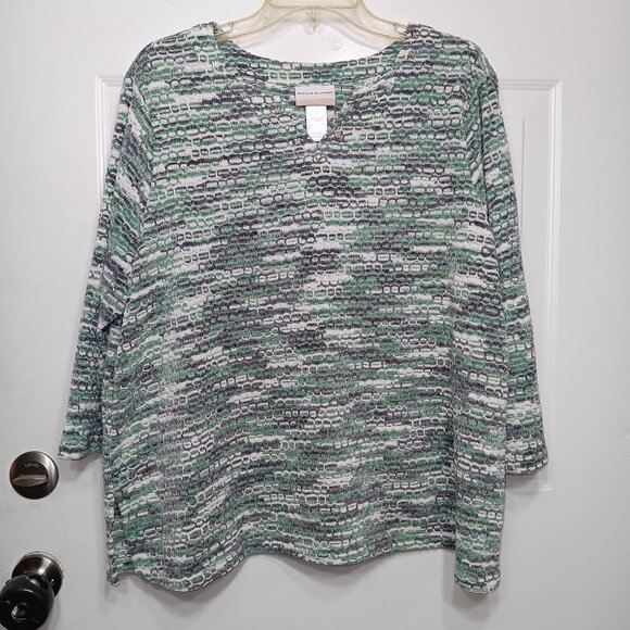 Alfred Dunner Women's Plus Size 1xl Multicolor Long Sleeve Winter‎ top B16 - Picture 1 of 6